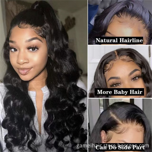 Wholesale Raw Brazilian Virgin Loose Deep Wave Wig 13x4 HD Lace Front Human Hair Wigs for Black Women Pre Plucked Lace Front Wig